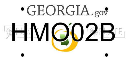 HMO02B Georgia License Plate