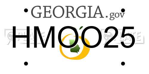 HMOO25 Georgia License Plate