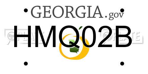 HMQ02B Georgia License Plate