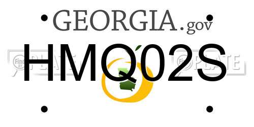 HMQ02S Georgia License Plate