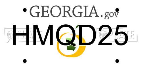 HMQD25 Georgia License Plate