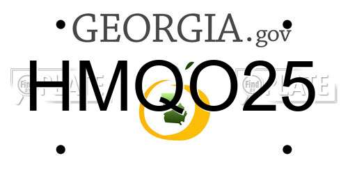 HMQO25 Georgia License Plate
