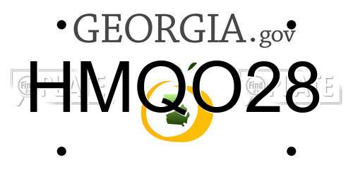 HMQO28 Georgia License Plate