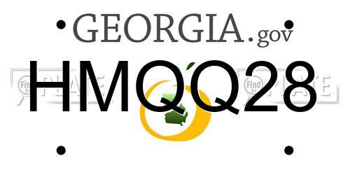 HMQQ28 Georgia License Plate