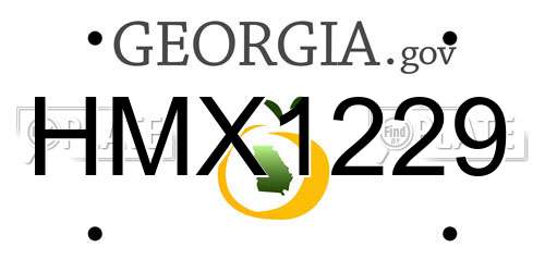 HMX1229 Georgia License Plate