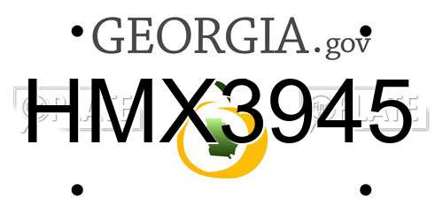 HMX3945 Georgia License Plate