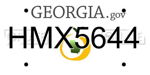 HMX5644 Georgia License Plate