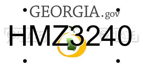 HMZ3240 Georgia License Plate