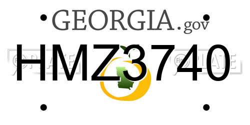 HMZ3740 Georgia License Plate