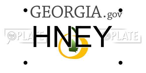 HNEY Georgia License Plate