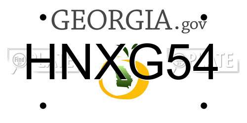 HNXG54 Georgia License Plate