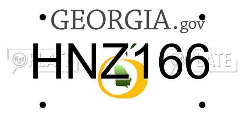 HNZ166 Georgia License Plate
