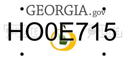 HO0E715 Georgia License Plate
