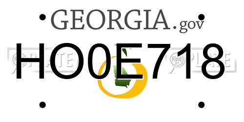 HO0E718 Georgia License Plate
