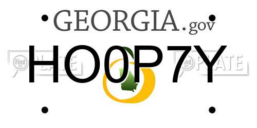 HO0P7Y Georgia License Plate