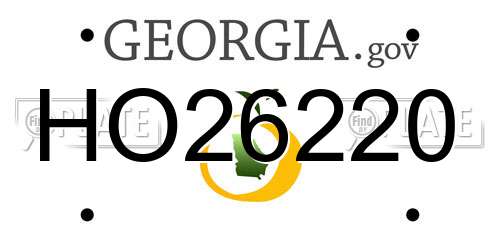 HO26220 Georgia License Plate