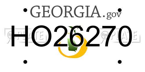 HO26270 Georgia License Plate