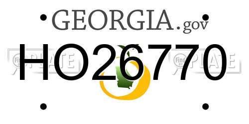 HO26770 Georgia License Plate