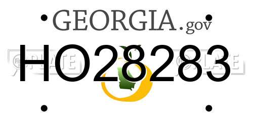 HO28283 Georgia License Plate