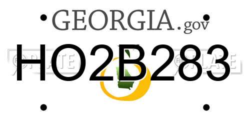 HO2B283 Georgia License Plate