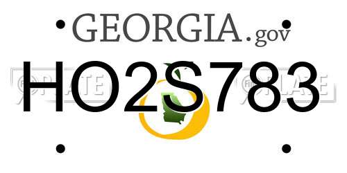 HO2S783 Georgia License Plate