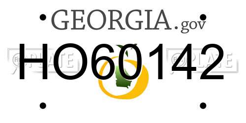 HO60142 Georgia License Plate