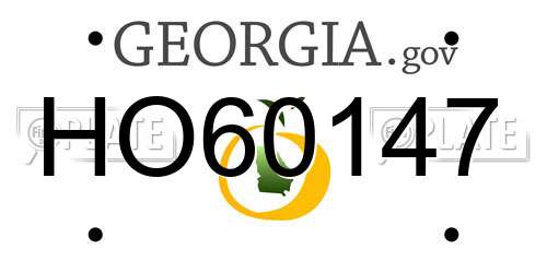 HO60147 Georgia License Plate