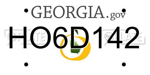 HO6D142 Georgia License Plate