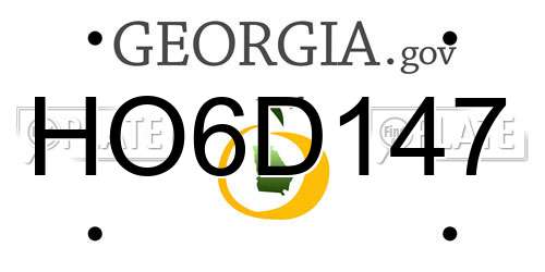 HO6D147 Georgia License Plate