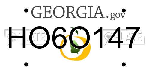 HO6O147 Georgia License Plate