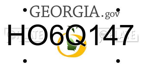 HO6Q147 Georgia License Plate