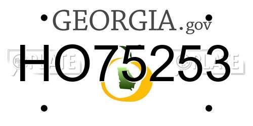 HO75253 Georgia License Plate