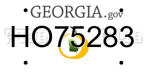 HO75283 Georgia License Plate