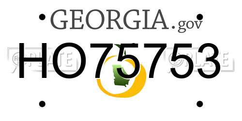 HO75753 Georgia License Plate