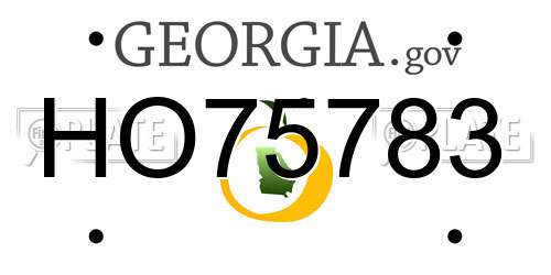 HO75783 Georgia License Plate