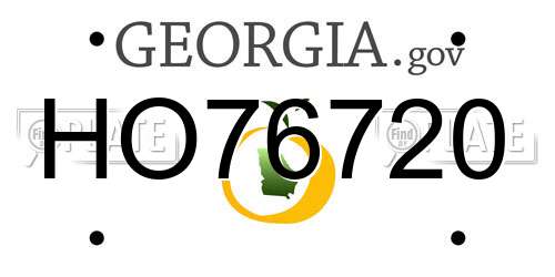 HO76720 Georgia License Plate