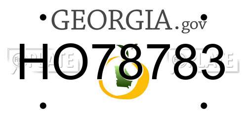 HO78783 Georgia License Plate
