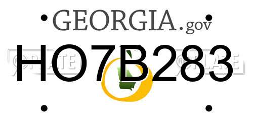 HO7B283 Georgia License Plate