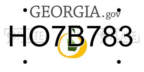 HO7B783 Georgia License Plate