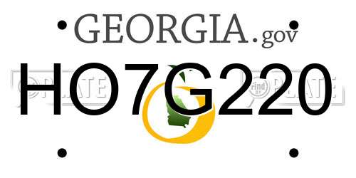 HO7G220 Georgia License Plate