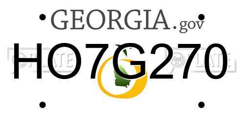 HO7G270 Georgia License Plate