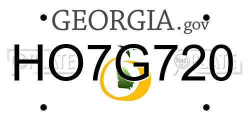 HO7G720 Georgia License Plate