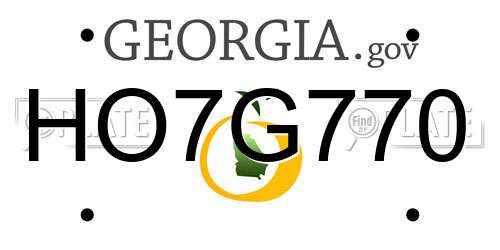HO7G770 Georgia License Plate