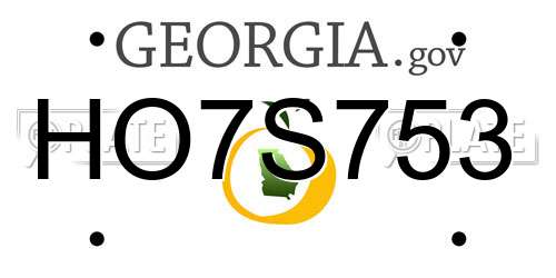 HO7S753 Georgia License Plate