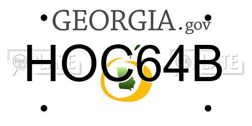 HOC64B Georgia License Plate