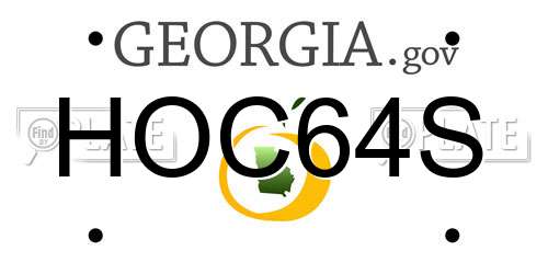 HOC64S Georgia License Plate
