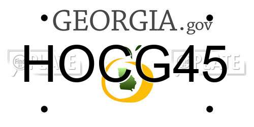 HOCG45 Georgia License Plate