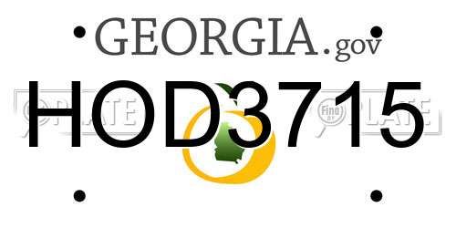 HOD3715 Georgia License Plate