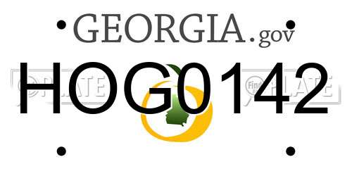 HOG0142 Georgia License Plate