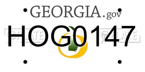 HOG0147 Georgia License Plate